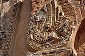 Bagan Myanmar. original stucco of the walls of Thambula Temple. 